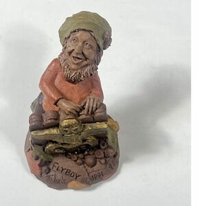 Vintage Cairn Studio "Flyboy" Gnome Figurine 1991 w/Certificate of Authenticity